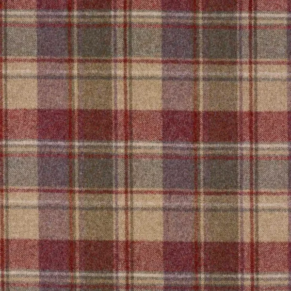Snowshill Fabric - Heather by black-grey checked woolen fabric from Abraham Moon & Sons