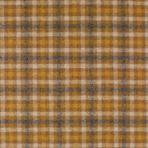 yellow checked woolen fabric from Abraham Moon & Sons