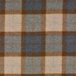 blue checked woolen fabric from Abraham Moon & Sons