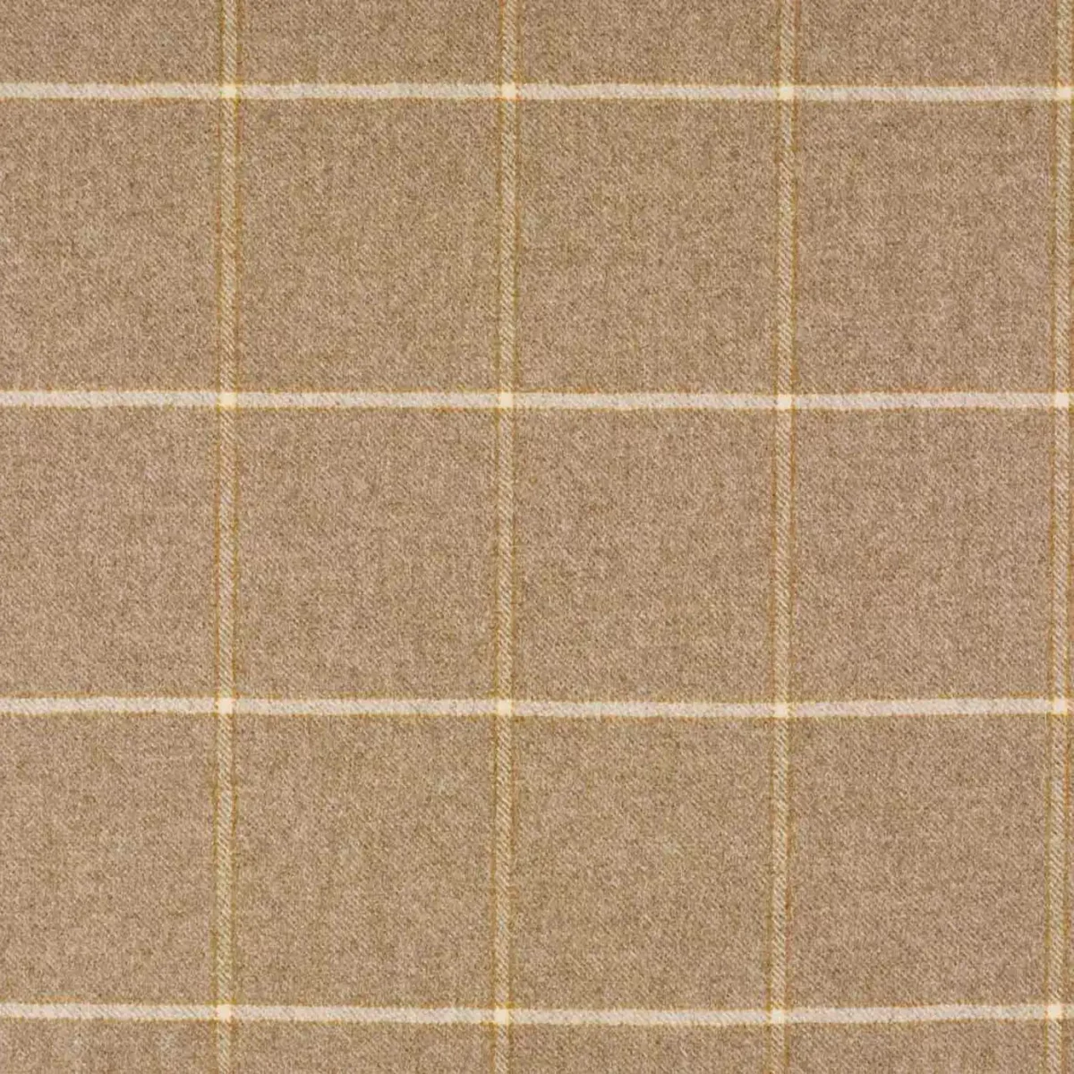 Kingham Fabric - Natural by black-grey checked woolen fabric from Abraham Moon & Sons