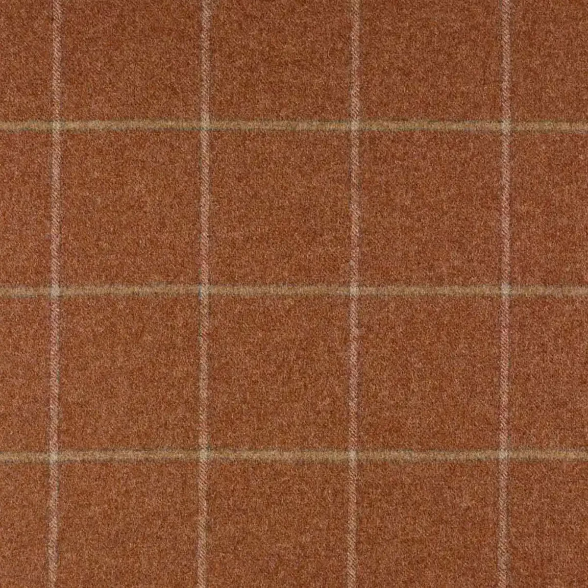 Kingham Fabric - Red Earth by red checked woolen fabric from Abraham Moon & Sons