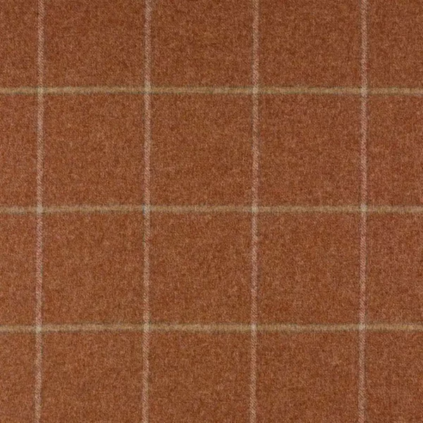 Kingham Fabric - Red Earth by red checked woolen fabric from Abraham Moon & Sons