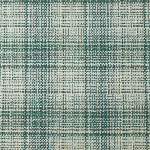 Shard Fabric - Teal by blue checked woolen fabric from Abraham Moon & Sons