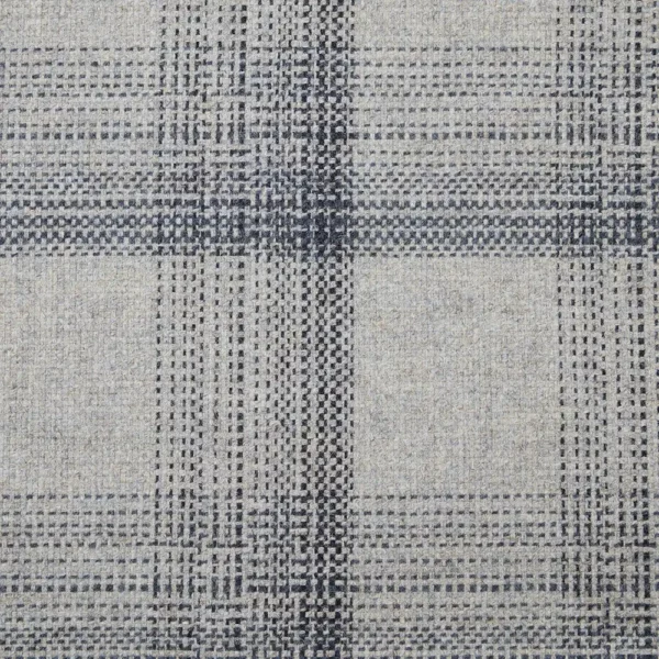 Shard Fabric - Denim by blue checked woolen fabric from Abraham Moon & Sons