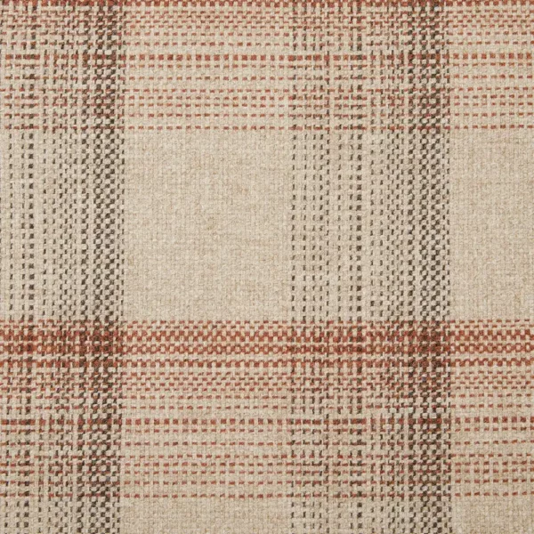 Shard Fabric - Terracotta by orange checked woolen fabric from Abraham Moon & Sons