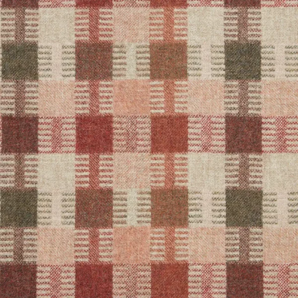 orange checked woolen fabric from Abraham Moon & Sons