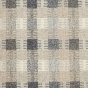 neutral checked woolen fabric from Abraham Moon & Sons
