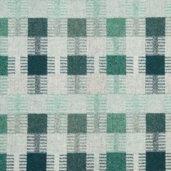 Salk Fabric - Teal by blue checked woolen fabric from Abraham Moon & Sons