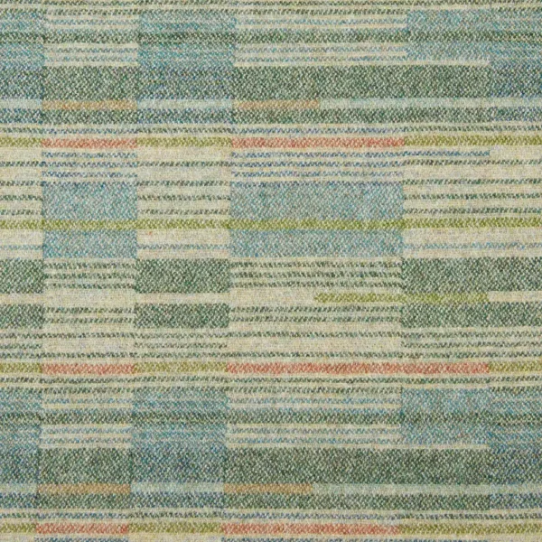 Sears Fabric - Green by green geometric woolen fabric from Abraham Moon & Sons