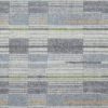 blue geometric woolen fabric from Abraham Moon & Sons