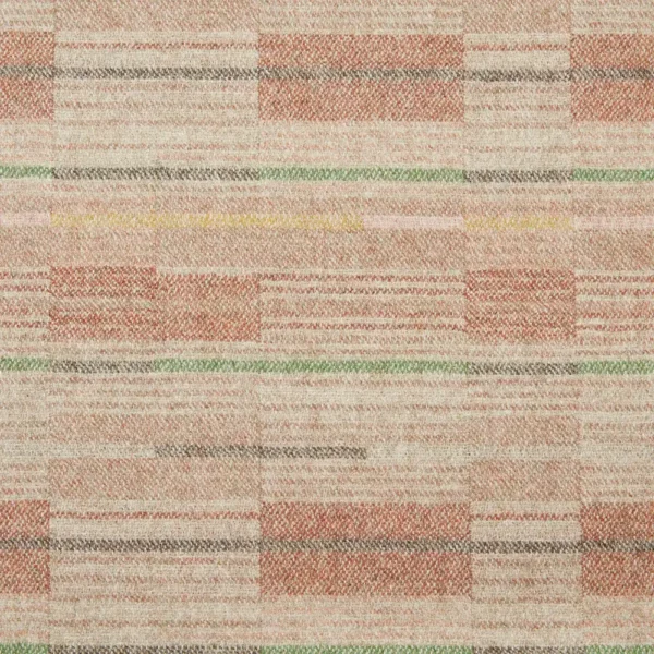 Sears Fabric - Terracotta by orange geometric woolen fabric from Abraham Moon & Sons