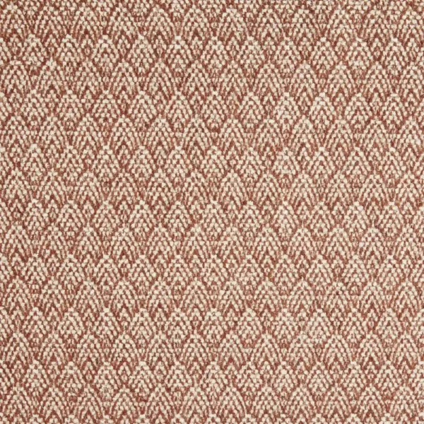 Chrysler Fabric - Terracotta by orange geometric woolen fabric from Abraham Moon & Sons