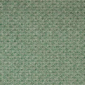 green geometric woolen fabric from Abraham Moon & Sons