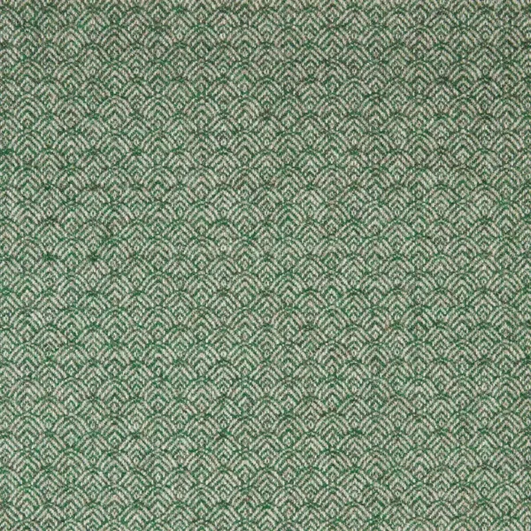 green geometric woolen fabric from Abraham Moon & Sons