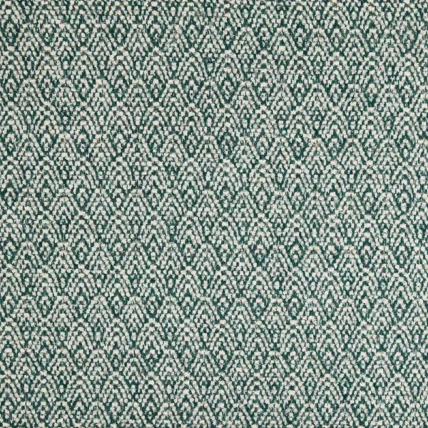 Chrysler Fabric - Teal by blue geometric woolen fabric from Abraham Moon & Sons
