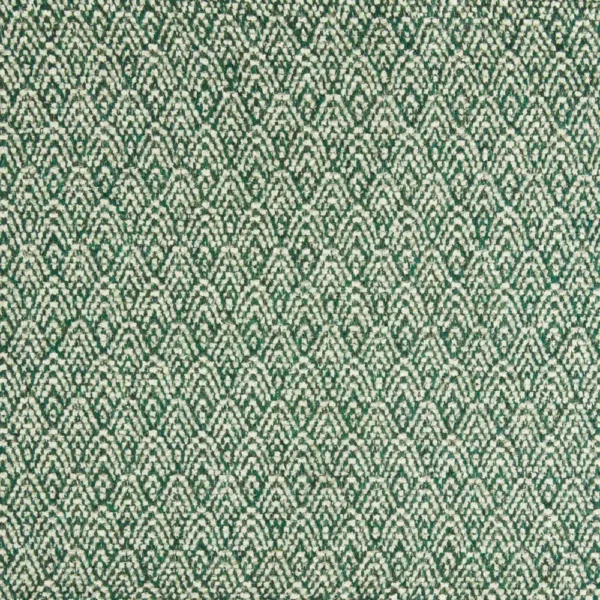 green geometric woolen fabric from Abraham Moon & Sons