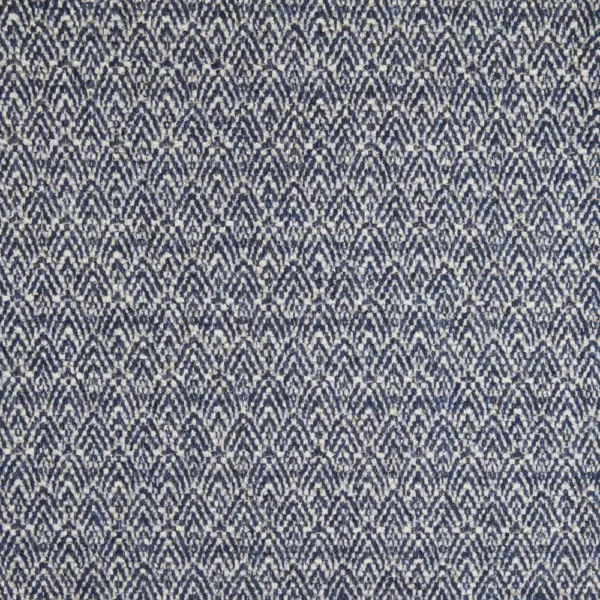 Chrysler Fabric - Denim by blue geometric woolen fabric from Abraham Moon & Sons