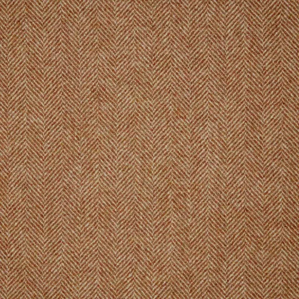 Herringbone Fabric - Terracotta by orange misc woolen fabric from Abraham Moon & Sons