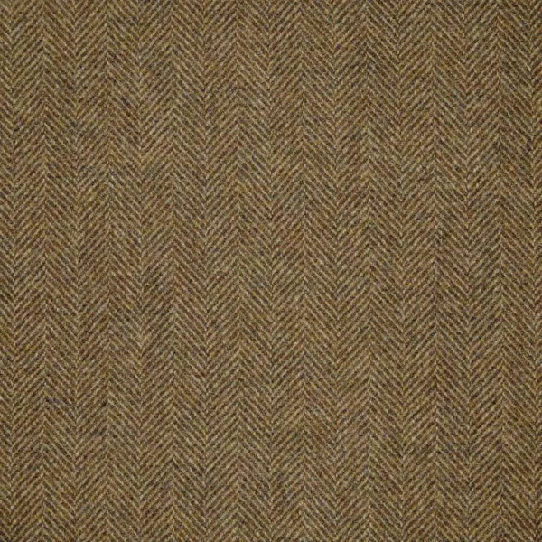 Herringbone Fabric - Gorse by brown misc woolen fabric from Abraham Moon & Sons