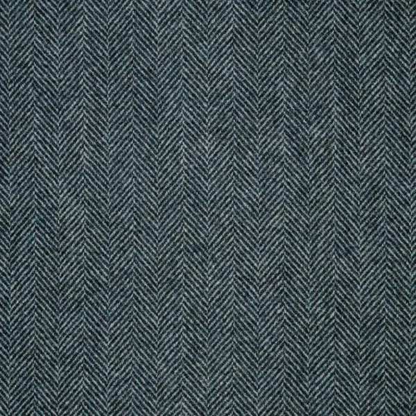 Herringbone Fabric - Navy by blue misc woolen fabric from Abraham Moon & Sons