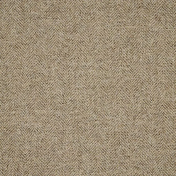 Herringbone Fabric - Stone by white misc woolen fabric from Abraham Moon & Sons