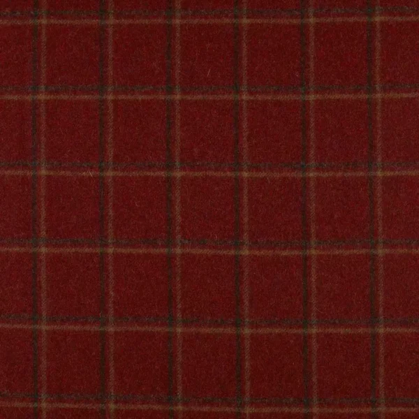 red checked woolen fabric from Abraham Moon & Sons