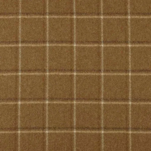 St Andrew Fabric - Rope by brown checked woolen fabric from Abraham Moon & Sons