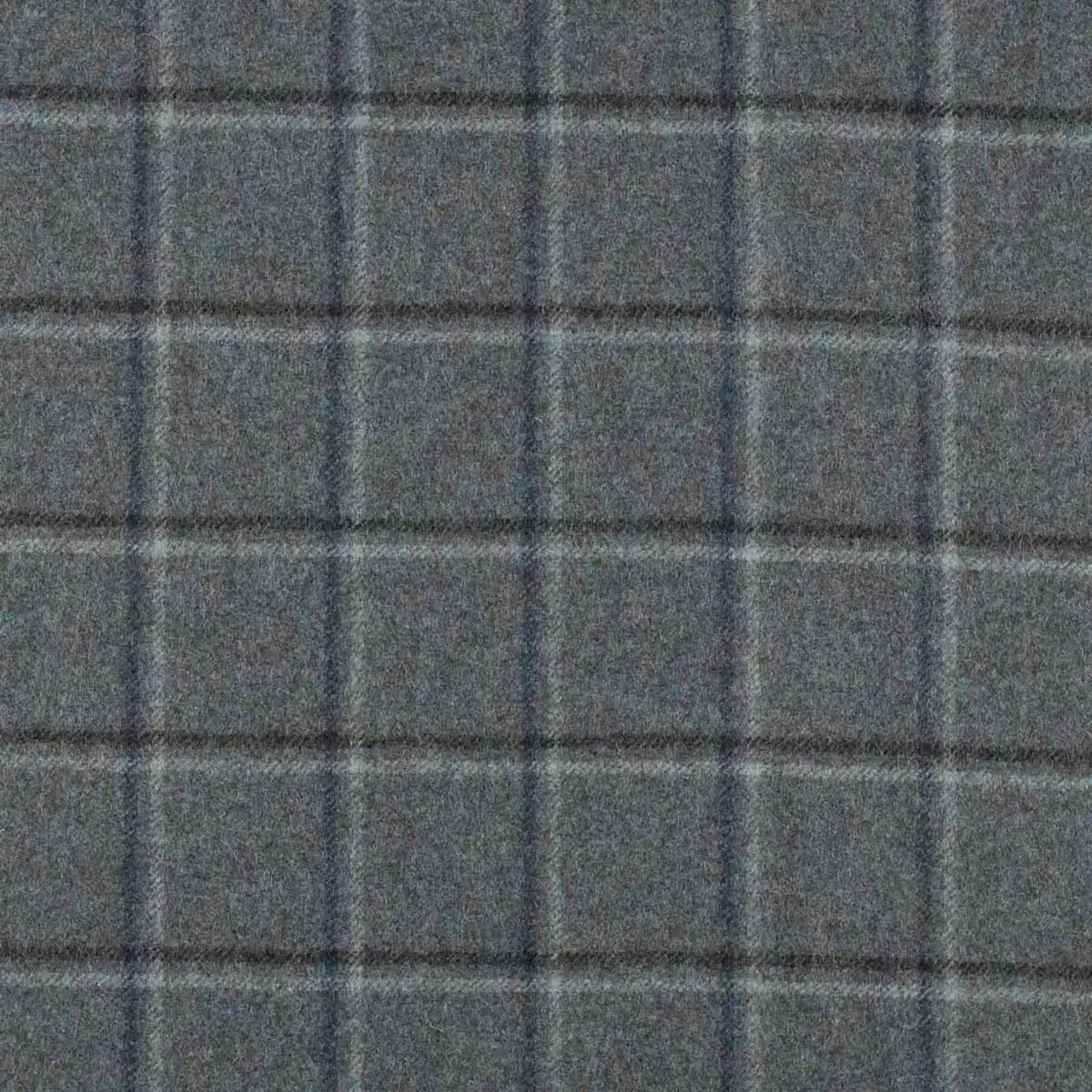 St Andrew Fabric - Sea by blue checked woolen fabric from Abraham Moon & Sons