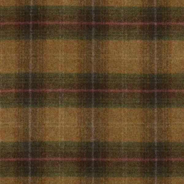 Troon Fabric - Pine by brown checked woolen fabric from Abraham Moon & Sons
