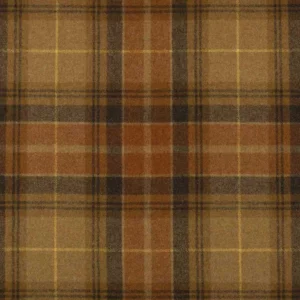brown checked woolen fabric from Abraham Moon & Sons