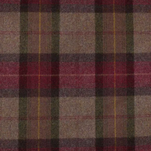 purple checked woolen fabric from Abraham Moon & Sons