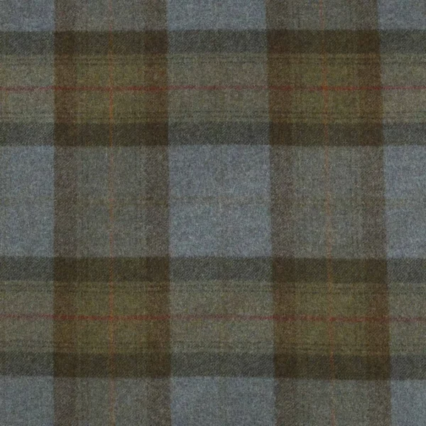 Skye Fabric - Sea by blue checked woolen fabric from Abraham Moon & Sons