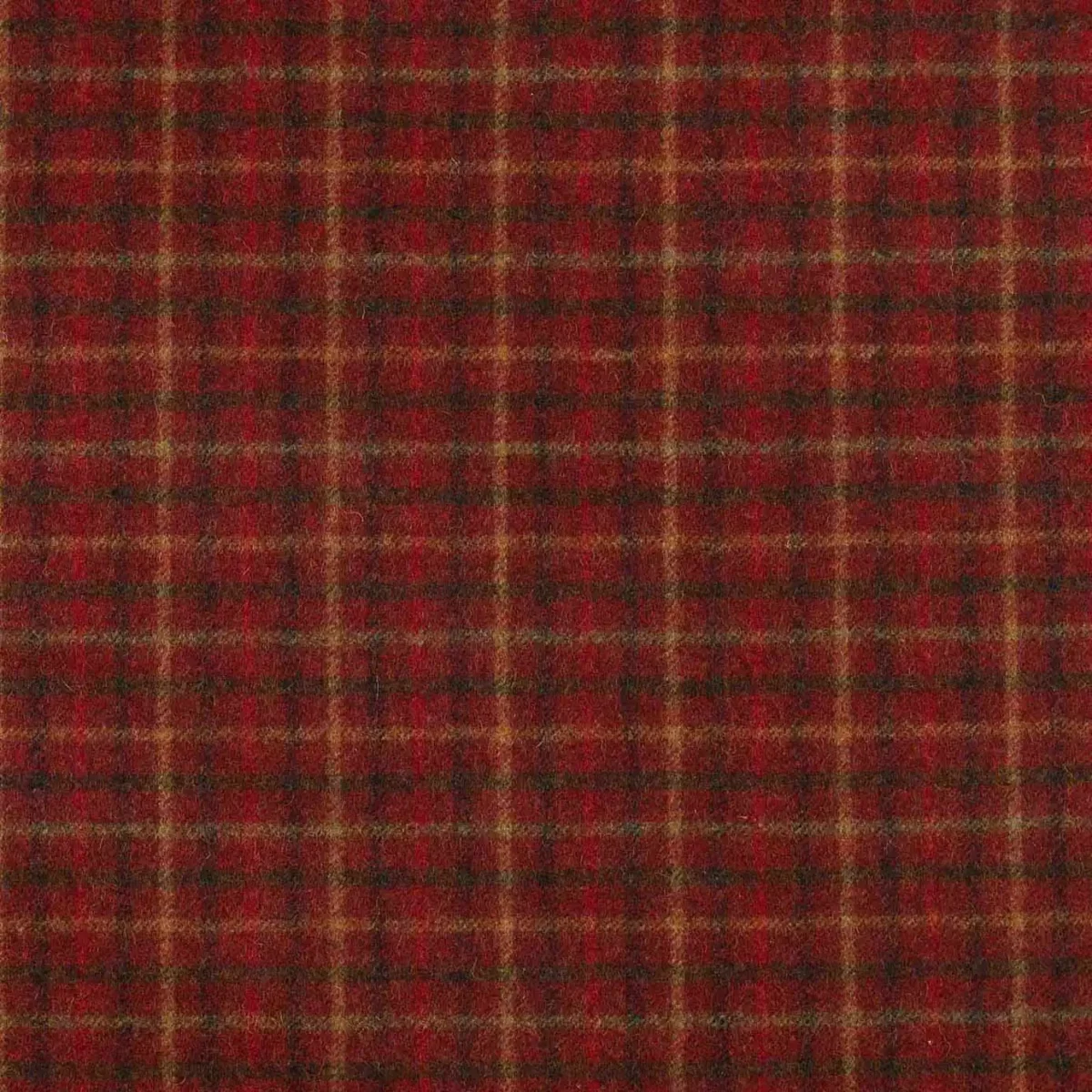 Balmoral Fabric - Claret by red checked woolen fabric from Abraham Moon & Sons