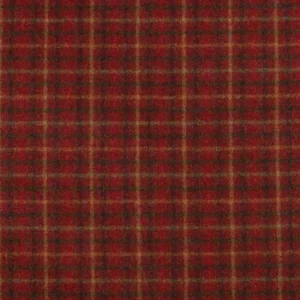 red checked woolen fabric from Abraham Moon & Sons