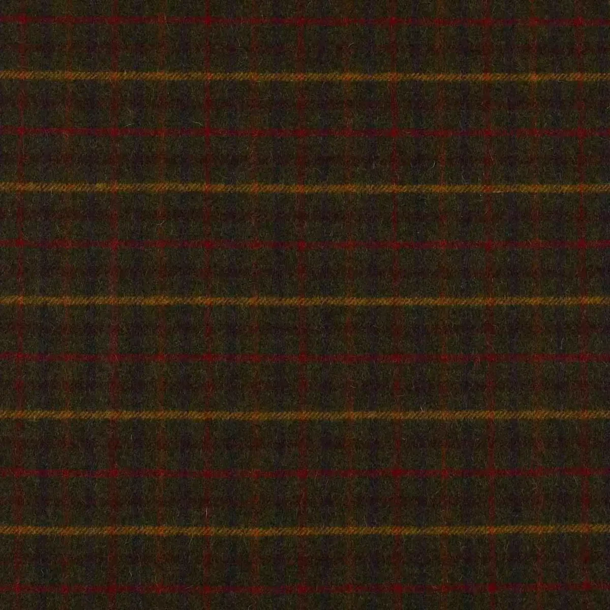 Balmoral Fabric - Fir by green checked woolen fabric from Abraham Moon & Sons