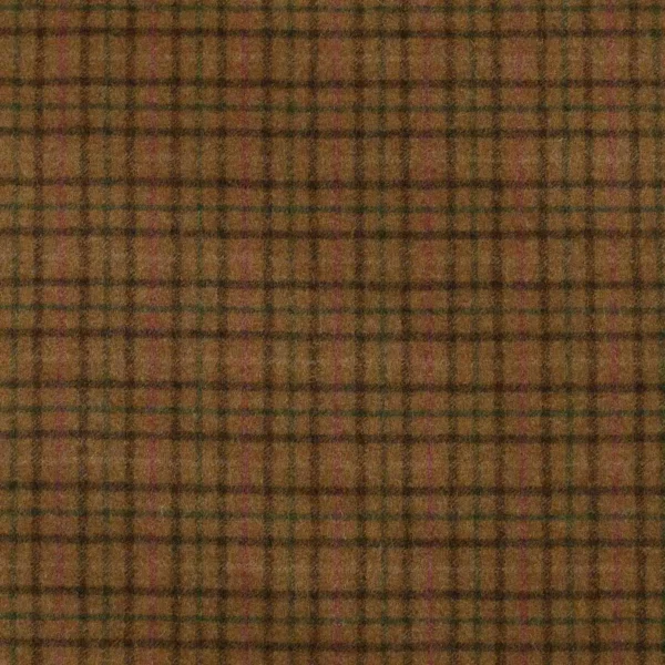 Balmoral Fabric - Pine by brown checked woolen fabric from Abraham Moon & Sons