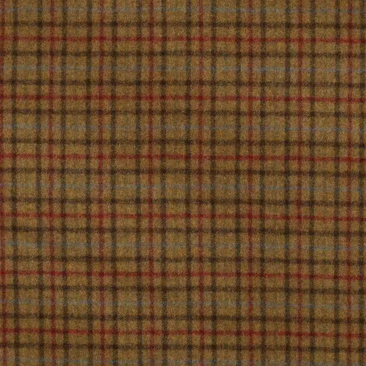 Balmoral Fabric - Rope by brown checked woolen fabric from Abraham Moon & Sons