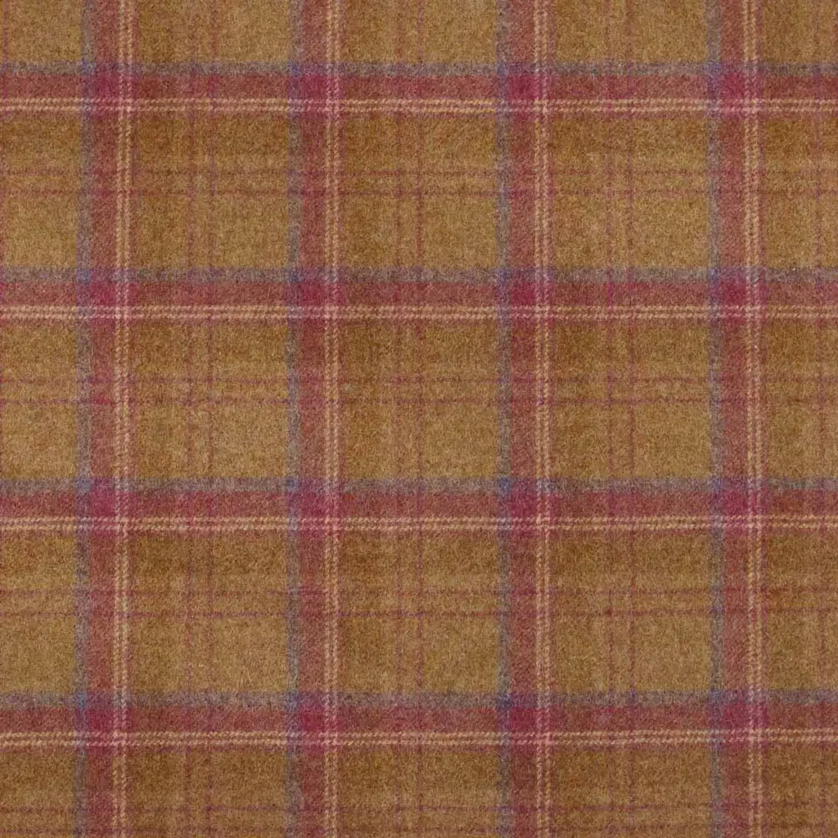 Heritage Fabric - Berry by pink checked woolen fabric from Abraham Moon & Sons