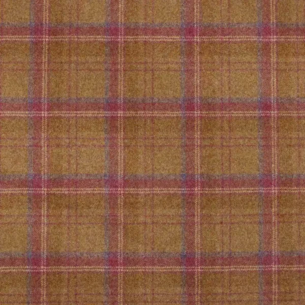 Heritage Fabric - Berry by pink checked woolen fabric from Abraham Moon & Sons