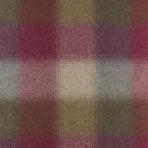 pink checked woolen fabric from Abraham Moon & Sons