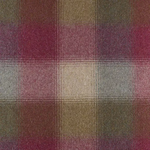 pink checked woolen fabric from Abraham Moon & Sons