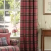 red checked woolen fabric from Abraham Moon & Sons