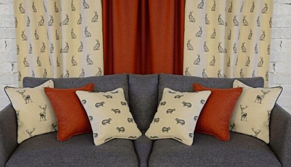 Horace Hare Fabric - Black / Natural by Horace Hare Fabric - Black / Natural from