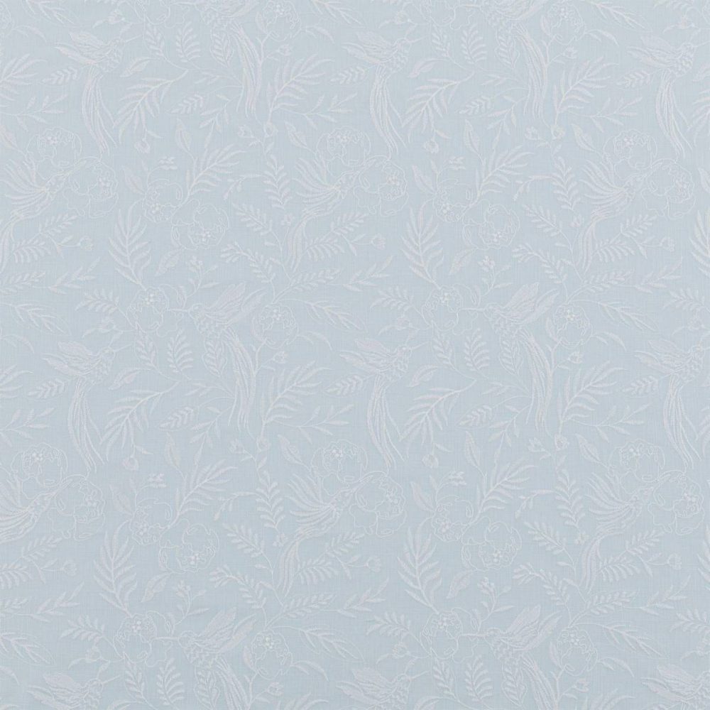 Daylily Fabric - Sky Blue by blue animal cotton fabric from Beaumont Textiles
