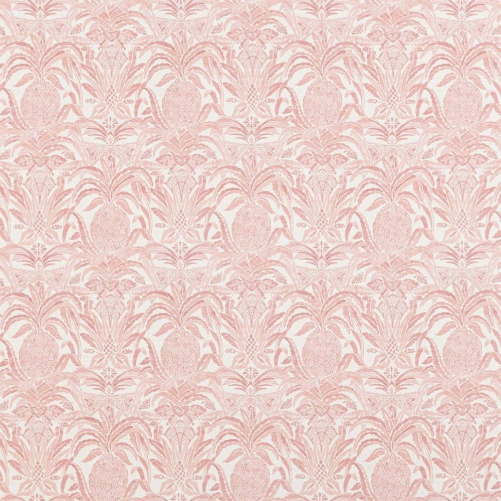 Bromelaid Fabric - Flamingo by orange botanical printed fabric from Beaumont Textiles