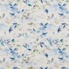 blue botanical cotton fabric from Beaumont Textiles