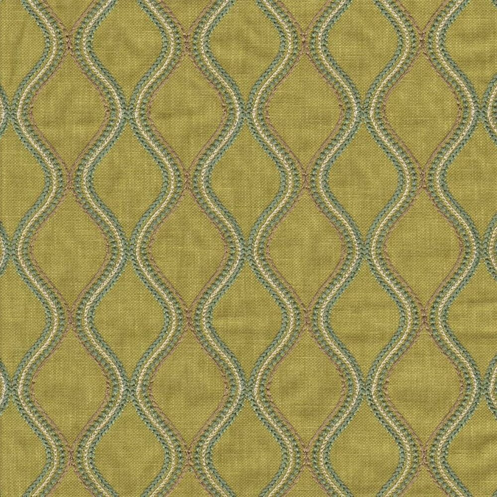 Aruba Fabric - Citrus by yellow contemporary embroideried fabric from Beaumont Textiles