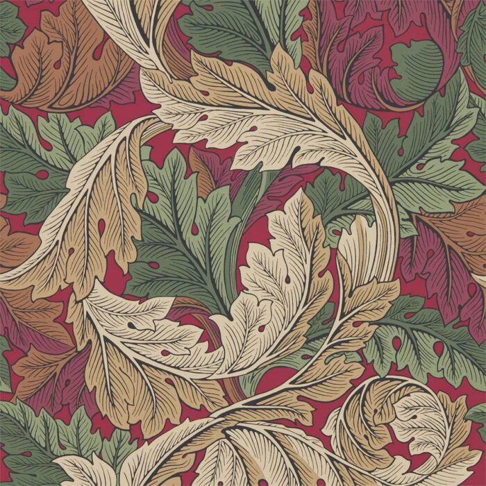 Acanthus Wallpaper - Madder / Thyme swatch