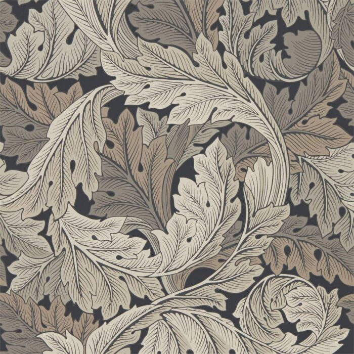 Acanthus Wallpaper - Charcoal / Grey swatch
