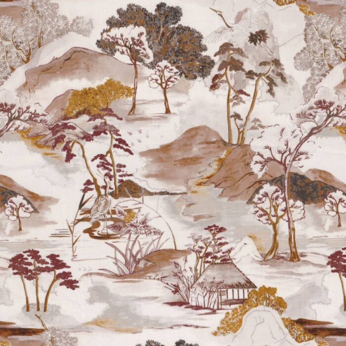 Matsu Lin Fabric - Terracotta Ocre swatch